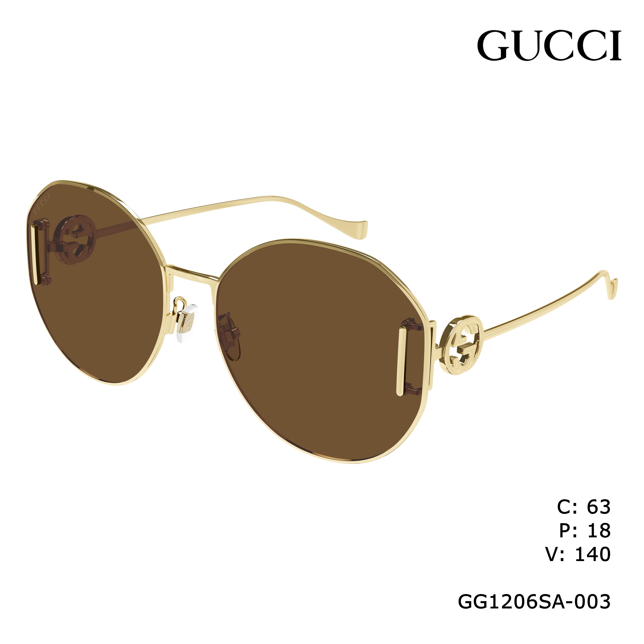 GUCCI Sunglasses Gold Gold Brown/ – Best Designers Inc.
